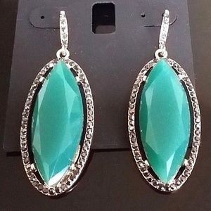 I.N.C. International Women Leaf Drop Green Earrings